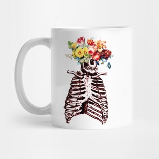 Flower Head Gorilla Skeleton Mug